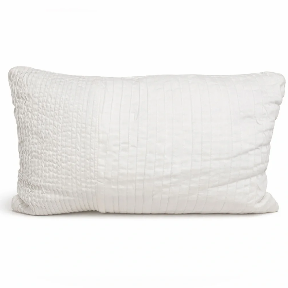 Hotel Collection White Textured Lumbar Throw Pillow 12x18